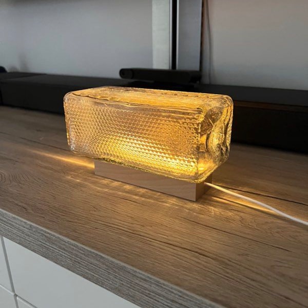 Lampe en verre soufflé fait main