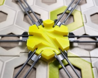 Standaardtegel - Gravitrax®-compatibele 3D-geprinte verlenging voor knikkerbanen (2 kleine bochten + 2 grote bochten + 1 rechte lijn)