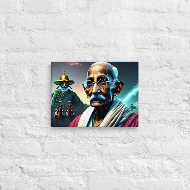 Mahatma Gandhi Canvas Wall Decor, Mahatma Gandhi Portrait, Celebrity