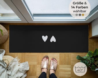 Personalized doormat “Herzies” – modern boot mat with heart symbol – robust & washable for outdoor use – Made in Germany
