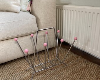 1960s Sputnik magazine rack pink