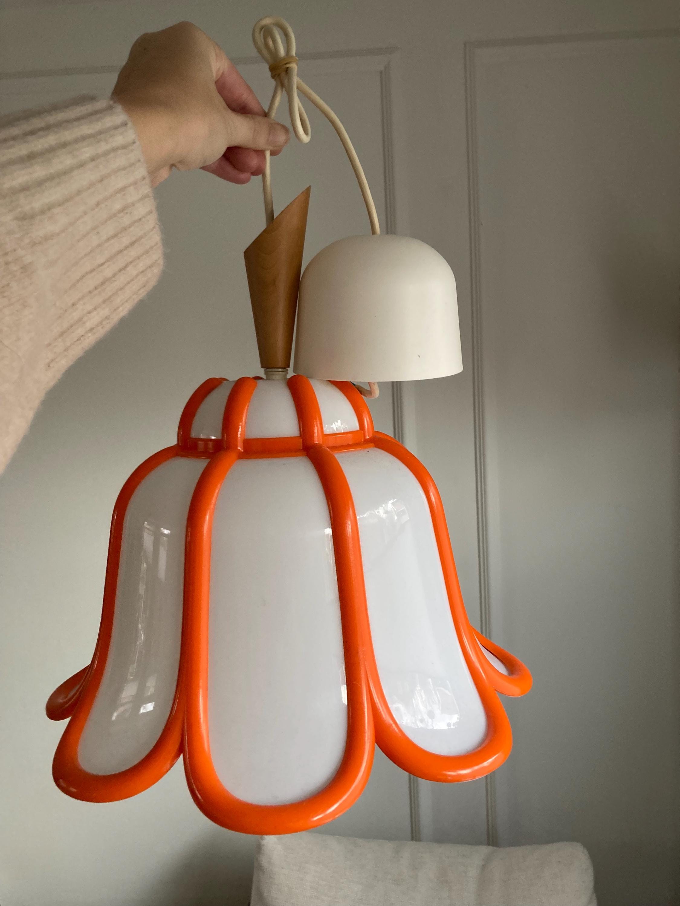 vintage IKEA pendant lamp, Lotus flower