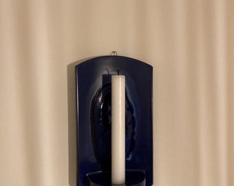 Vintage Knabstrup (marina) ceramic wall candlestick.