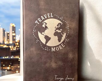 Personalized Travel Journal, Travel More Custom Journal, Adventure Journal, Travel Journal, Travel Journal with Name, Gift for Traveler