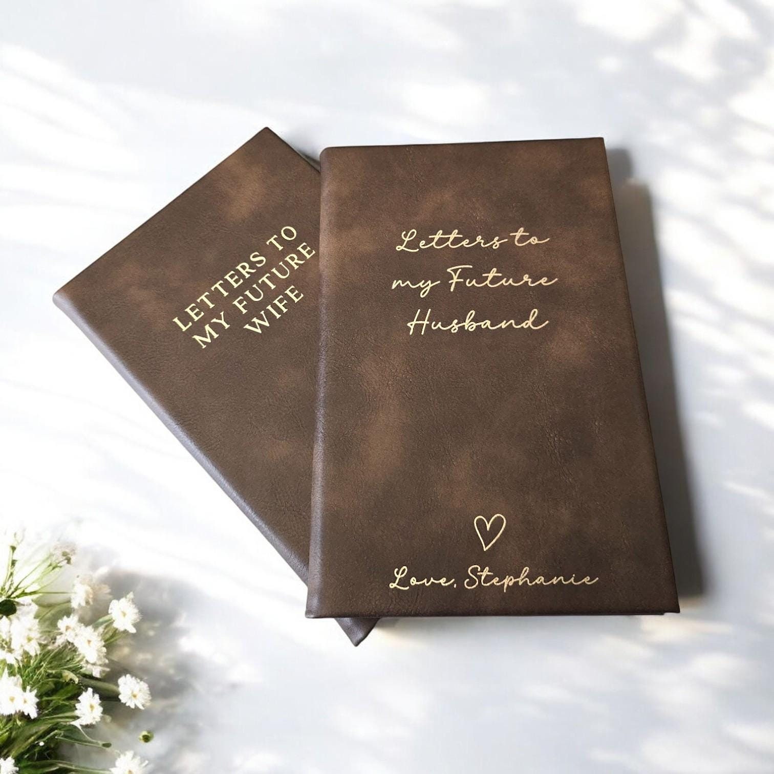 Matching Letters to my Wife and Letters to my Husband Journals, Love Letter Journal, Writing Keepsake for Engaged Couples, Future Spouse