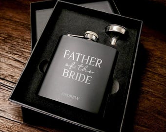 Personalized Father of the Bride Flask, Personalized Flask for Men, FOB Gift for Him, Wedding Flasks, Custom Father of the Groom Gift