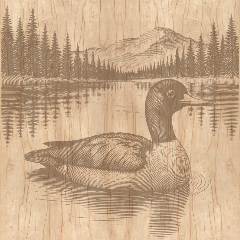 Duck Lake Mountain SVG PNG Laser Cut File | Wildlife Landscape ...