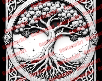 Tree of Life Laser Engraving Design, Celtic SVG, LightBurn File (Digital Download)