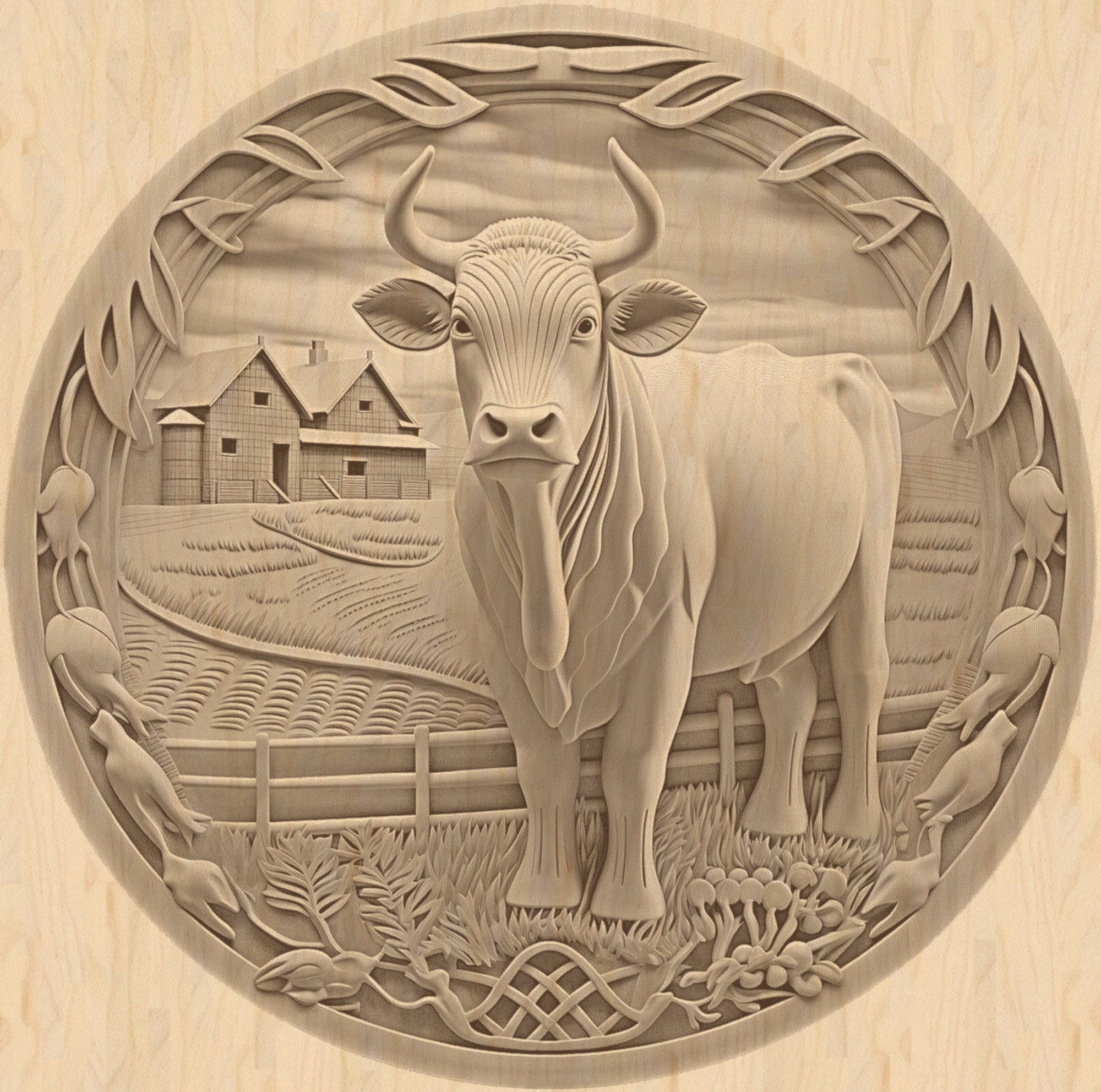 Cow Farm 3D Illusion - Laser Engraving Files (digital Download) - Etsy