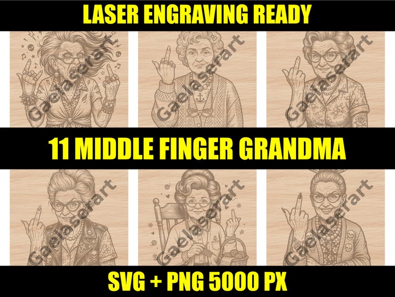 11 Middle Finger Grandma SVG Bundle, Funny Old Lady PNG, Sassy Granny ...