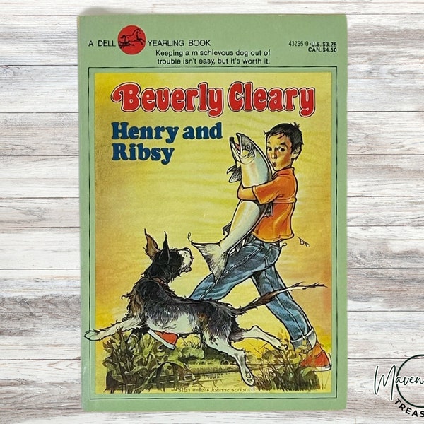 Henry and Ribsy, Beverly Cleary, 1980's Book, Chapter Book, Children's Book, Vintage Book, A Dell Yearling Book