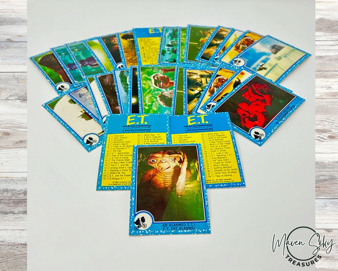Vintage E.T. Trading Cards, Collectible Cards, 1980's, Movie