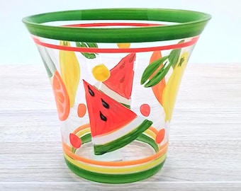 Juego de portavelas de vidrio VTG Summerfest ~ PARTYLITE