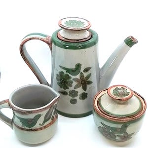 VTG 3 Piece El Palomar Set, Tea/Coffee Pot, Creamer and Sugar, KEN EDWARDS