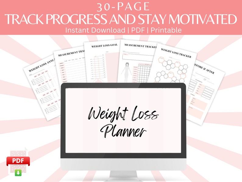 Digital Weight Loss Planner Workout Journal Weight Loss Tracker Workout