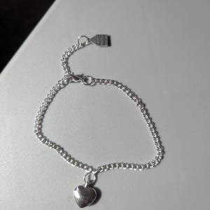heart charm silver bracelet