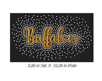 Buffaloes Cursive Burst Download Rhinestone and Vinyl Combo CUT TEMPLATE File in Svg, Eps, and Png for cricut and silhouette