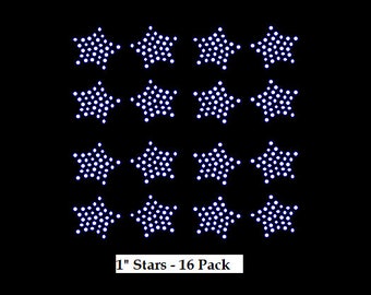 Estrellas de diamantes de imitación de 1 pulgada (16 piezas) - Fabricadas con impresionantes diamantes de imitación transparentes - Realza tu ropa favorita con estas increíbles estrellas de diamantes de imitación de 1 pulgada