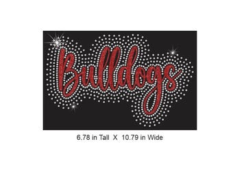 Bulldogs BT Rhinestone Combo Transfer, klaar om met hitte aan te brengen. Je kiest de glitterkleur, omringd door prachtige transparante strass-steentjes.