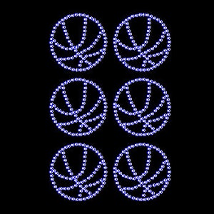 Basketball Rhinestone Mini - Made with Stunning Clear Rhinestones - 6 piece