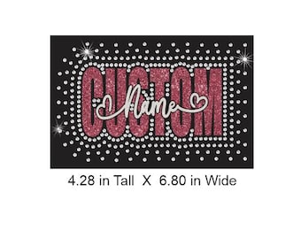 Naam Hart Maak je eigen gepersonaliseerde naamhart met strass-steentjes. Digitale download. Snijsjabloonbestand in SVG en PNG voor Cricut of Silhouette.