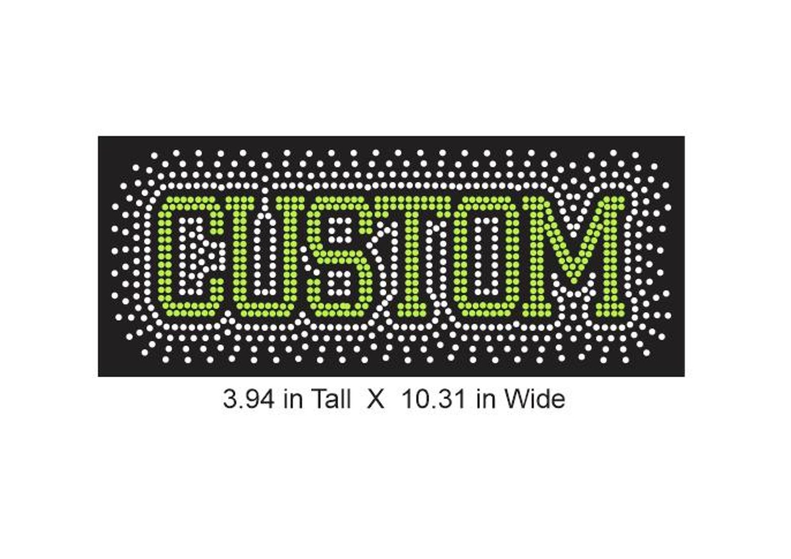 Create Your Own 2 Color Rhinestone Custom BLOCK Burst Your Name ...