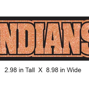 Indians Reverse Glitter Vinyl.  Several colors available.  Ready to heat press. (No Rhinestones)