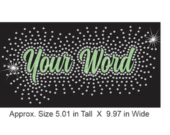 CursiveBurst Erstellen Sie Ihre eigenen Wording Benutzerdefinierte Download Strass & Vinyl CUT TEMPLATE Datei in SVG, Eps und Png für Cricut und Silhouette (CB)