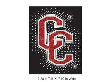 Dubbele letter Burst vinyl en strass steentjes combinatie digitale download. Snijsjabloonbestand in SVG en PNG voor Cricut en Silhouette.