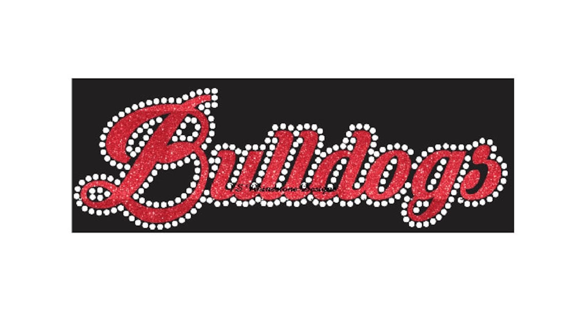 Bulldogs Cursive Rhinestone Combo Transfer Ready to Heat Apply. You ...