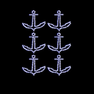 Anchor Rhinestone Mini - Made with Stunning Clear Rhinestones - 6 piece