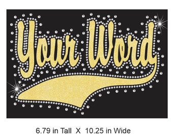 Swoosh Maak je eigen tekst Digitale download met strass-steentjes en vinyl snijsjabloon (bestand in SVG, PNG) voor Cricut en Silhouette
