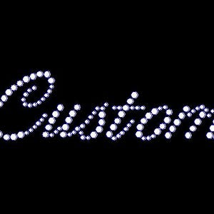 Custom Left Chest Single Row Rhinestone Name - Rhinestone Name Custom ...