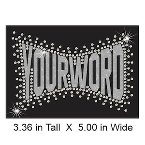 Create Your Own Word Arched Rhinestone/Glitter Combo - Cap Size Transfer. You select Glitter color surrounded by BEAUTIFUL Rhinestones.  5&quot;