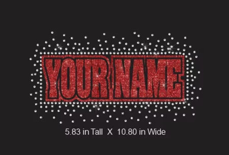 Reverse 10.8 Inch Custom Name Vinyl and Rhinestone Multimedia Design in ...