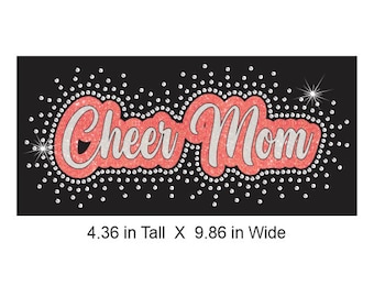 Cheer Mom Double Cursive Burst Download Rhinestone and Vinyl Combo CUT TEMPLATE File in Svg, Eps, and Png for cricut and silhouette