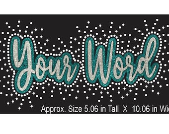 Christmas Mint Combo Design Custom Create your own name with rhinestones and your choice of Glitter color - heat applied