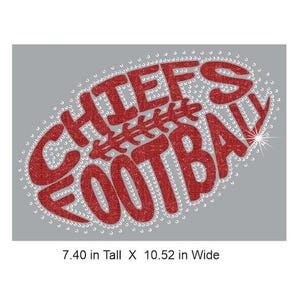 Chiefs Football Download Rhinestone and Vinyl Combo CUT TEMPLATE File in Svg, Eps, and Png for cricut and silhouette