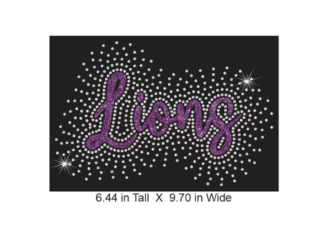 Lions Cursive Burst Download Rhinestone and Vinyl Combo CUT TEMPLATE ...