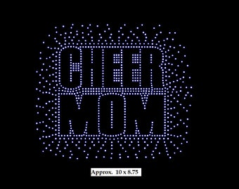 Cheer Mom Reverse -  10 x 5 rhinestone transfer made with Beautiful clear rhinestones
