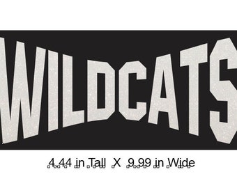 Wildcats Glitter Vinyl.  Several colors available.  Ready to heat press. (No Rhinestones)