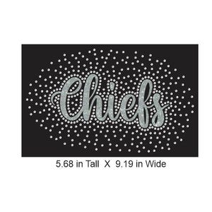 Chiefs Cursive Burst Download Rhinestone and Vinyl Combo CUT TEMPLATE File in Svg, Eps, and Png for cricut and silhouette