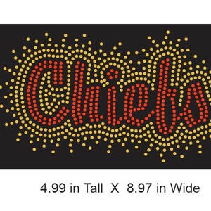 Chiefs 2 Color Cursive Download Rhinestone CUT TEMPLATE File in Svg, Eps, and Png for cricut and silhouette.  Instant Chiefs Download