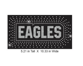 Eagles (HJ) Download Rhinestone and Vinyl Combo CUT TEMPLATE File in Svg, Eps, and Png for cricut and silhouette