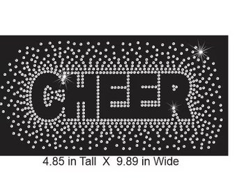 Cheer Reverse -  10 x 5 rhinestone transfer made the Brilliant clear rhinestones