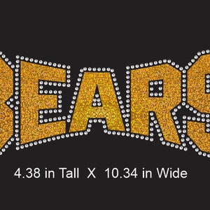 Trasferimento combinato di strass ad arco Bears pronto per essere applicato a caldo. Scegli il colore glitterato circondato da BELLISSIMI strass trasparenti.