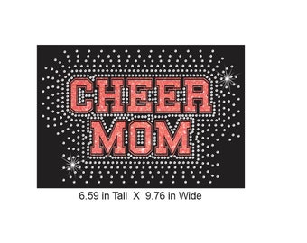 Cheer Mom Varsity Block Burst Pobierz plik z zestawem kryształków i winylu do wycięcia w formatach SVG, Eps i PNG dla Cricut i Silhouette