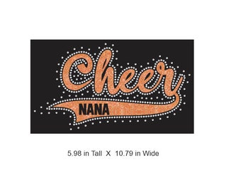 Cheer NANA Swoosh Download Rhinestone and Vinyl Combo CUT TEMPLATE File in Svg, Eps, and Png for cricut and silhouette