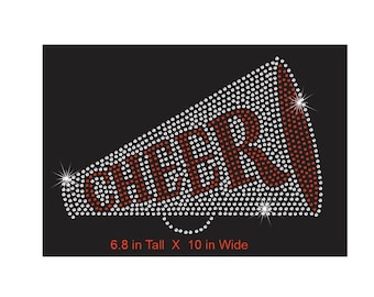 Cheer Megaphone made with your color Rhinestones - Absolutely Stunning rhinestone transfer motif bling - Select 2 Colors for this transfer