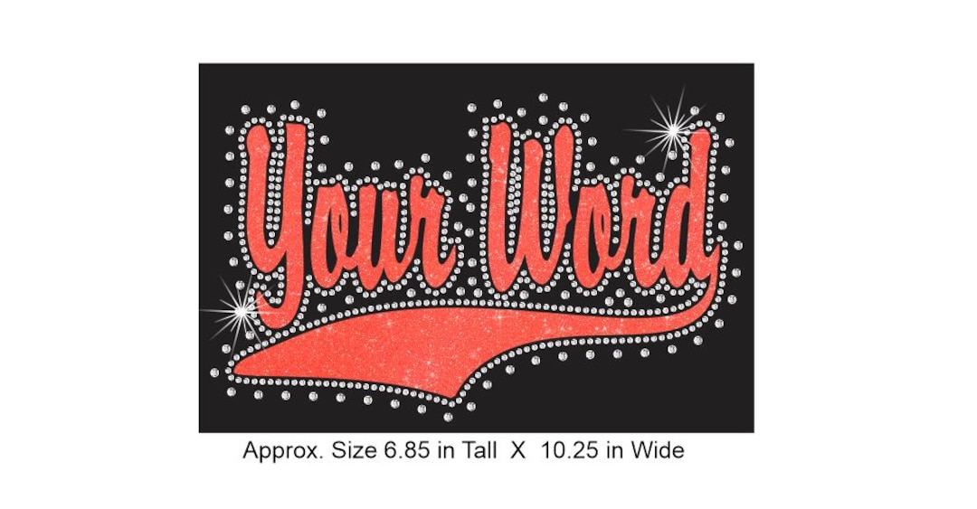 Names With Rhinestone Swoosh Custom Name Vinyl and Rhinestone Multimedia Design in Glitter ...